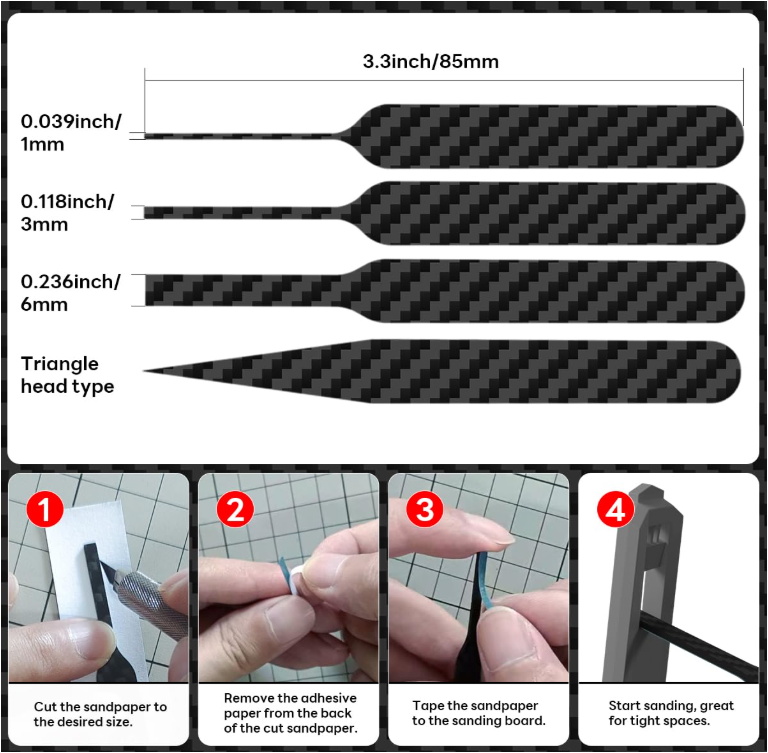 Carbon Fiber Detail Sanding Plate Set