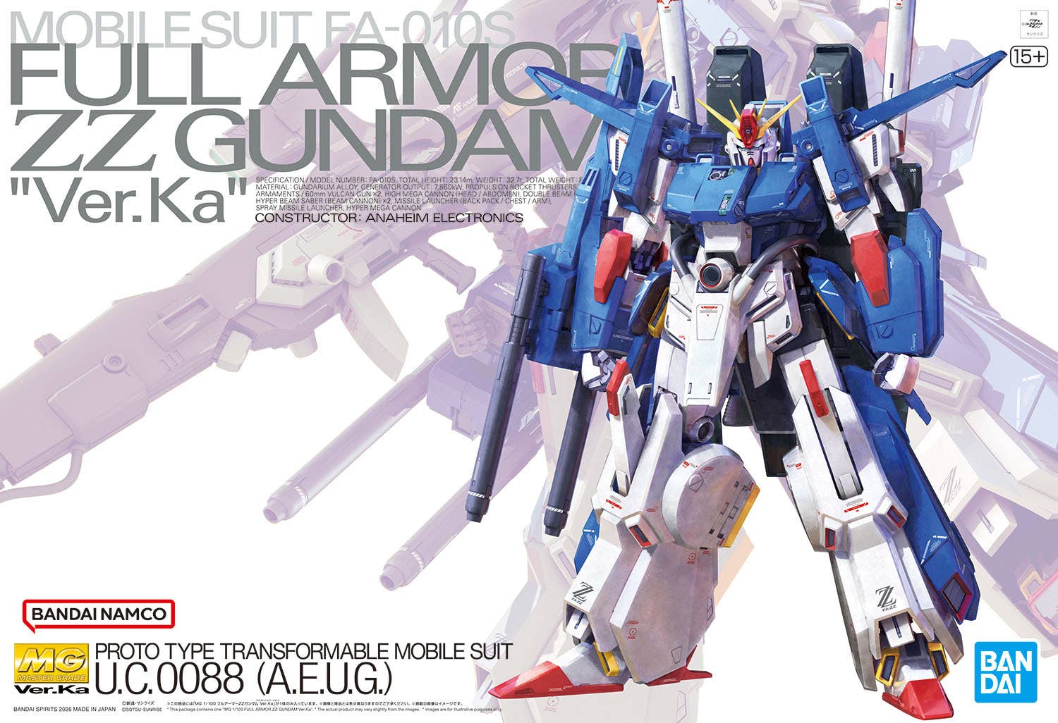 MG 1/100 FULL ARMOR ZZ GUNDAM Ver.Ka