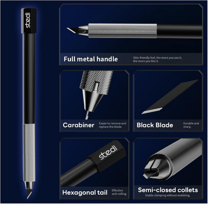 Model 6mm pen knife set (with 15 carbon steel blades)