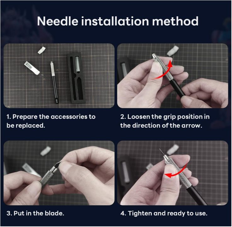 Model 6mm pen knife set (with 15 carbon steel blades)