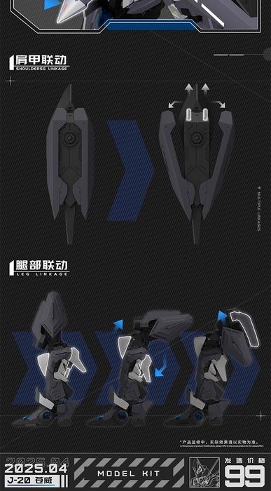 PlayClub J-20 Fighter Jet Cang Wei Metal Frame Model Kit